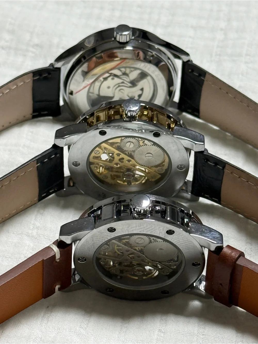 Men's Leather Strap Watch - Black & Brown Options
